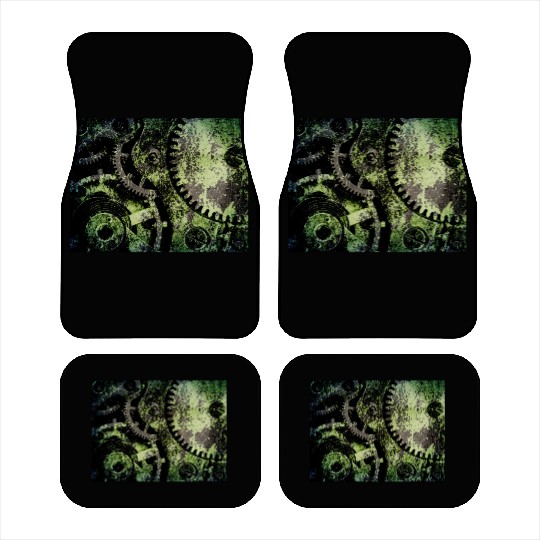 Clock Mechanism Copper Oxide Steampunk Abstract Car Mats