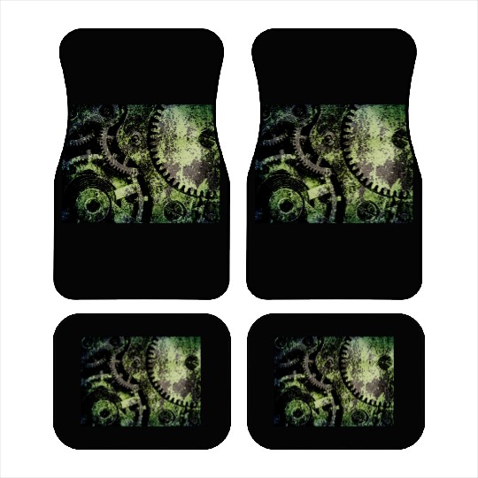 Clock Mechanism Copper Oxide Steampunk Abstract Car Mats