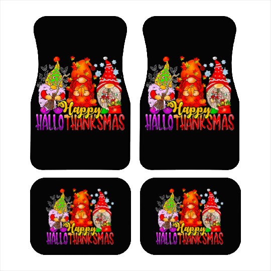 Happy Hallothanksmas Gnomes Lover Halloween Car Mats