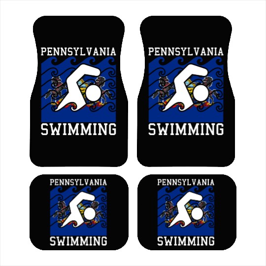 Pennsylvania Flag Swimming Team Swim Swimmer US St Car Mats