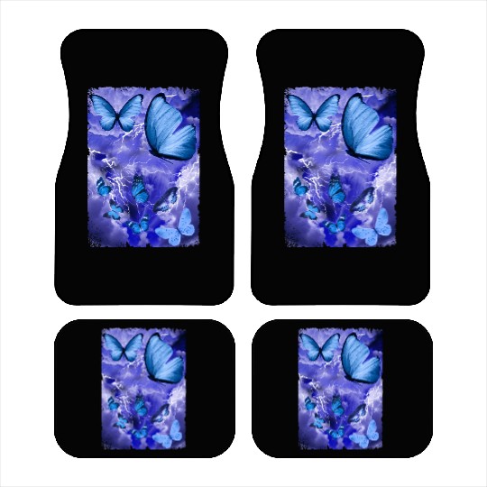 Blue Butterflies Lightning Butterfly Lover Car Mats