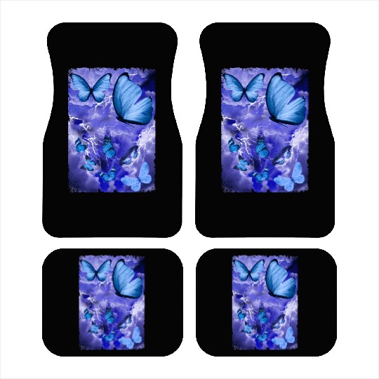 Blue Butterflies Lightning Butterfly Lover Car Mats