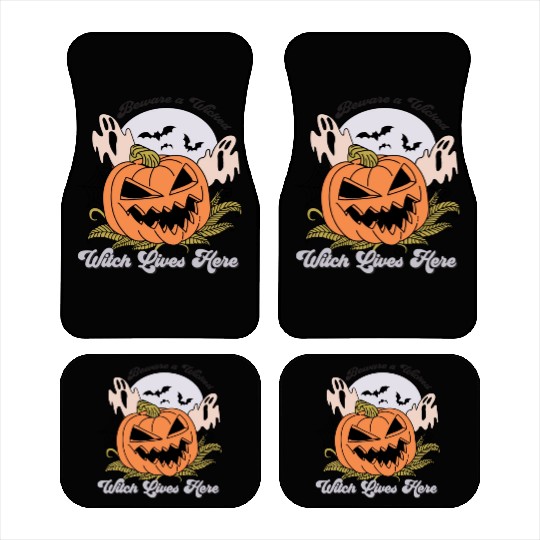 Beware a Wicked Witch Lives Here Car Mats