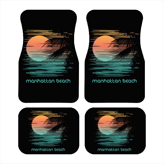 Artistic Manhattan Beach California Palm Tree Car Mats