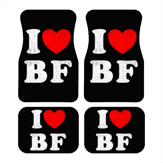 I Love BF I Love my Boyfriend Car Mats