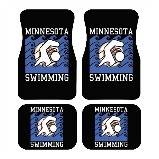 Minnesota Flag Swimming Team Swim Swimmer US State Car Mats