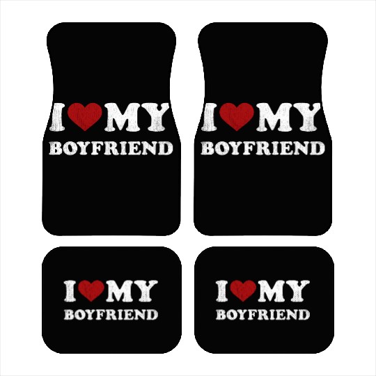 I Love BF I Love my Boyfriend Car Mats
