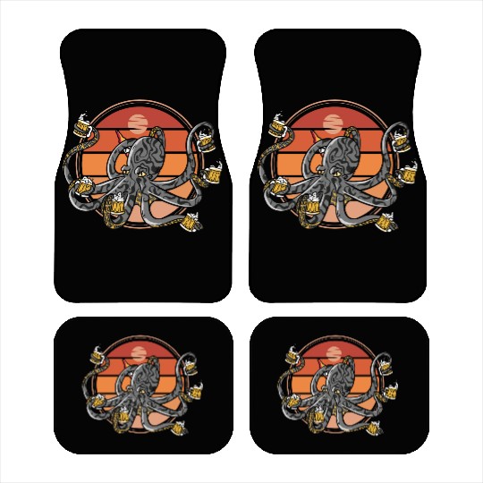 Beer Drinking Octopus Men Beer Lover Car Mats