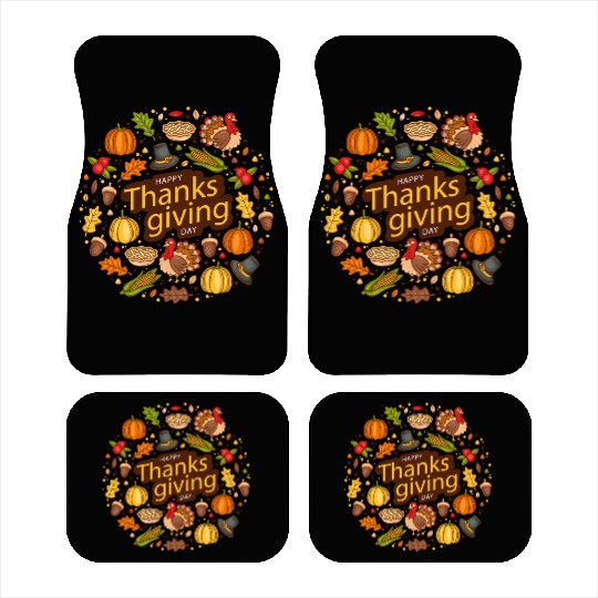 Feast Thanksgiving ,Food Feast ,Fall Thanksgiving Car Mats