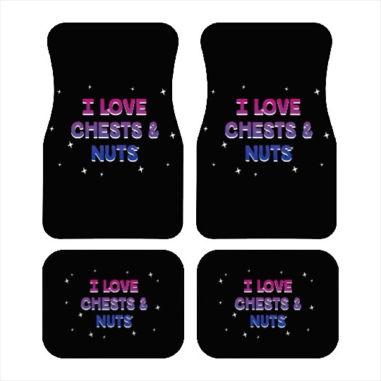 I Love Chests and Nuts Bisexual LGBTQ Bi Pride Car Mats