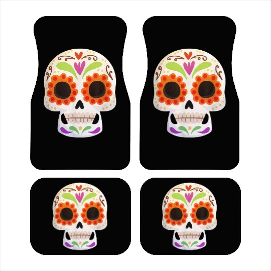 Day of the Dead Dia De Los Muertos Skull Gift Car Mats