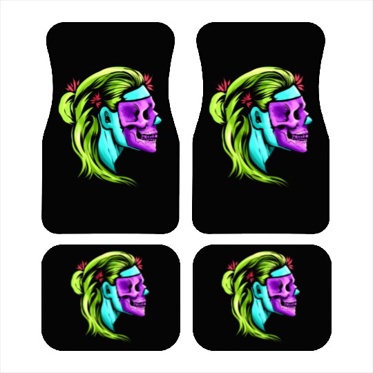 Female Skull Reaper Mask Day Of The Dead Car Mats