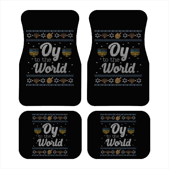 Funny Ugly Hanukkah Oy To The World Car Mats