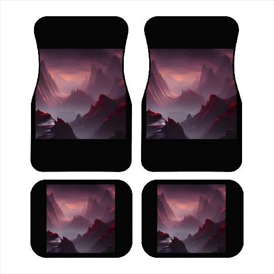 Lonely Red Mountains on an Alien Planet Abstract Car Mats