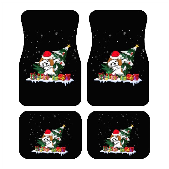 Saint Bernard Christmas Dabbing Santa Xmas Pajama Car Mats