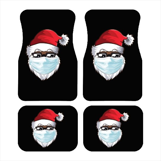 Black African American Christmas 2022 Santa Wearin Car Mats