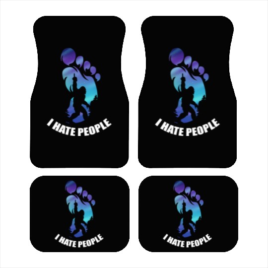 Bigfoot I Hate People Funny Big Foot Sasquatch Car Mats