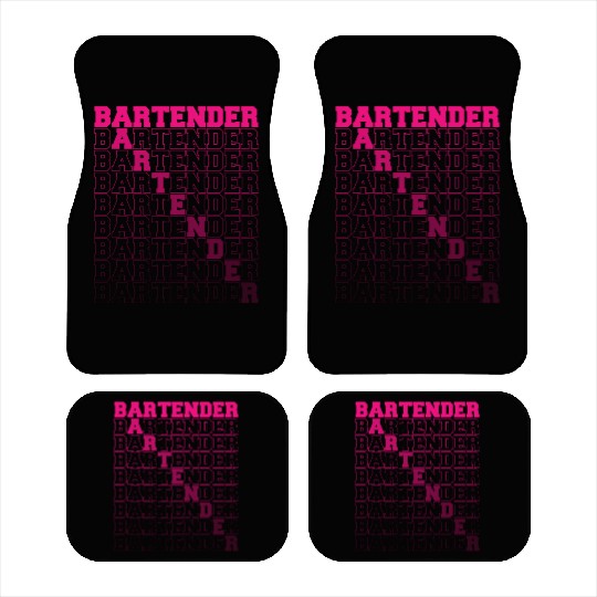 Bartender Typography Graphic Car Mats