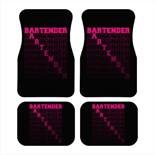 Bartender Typography Graphic Car Mats
