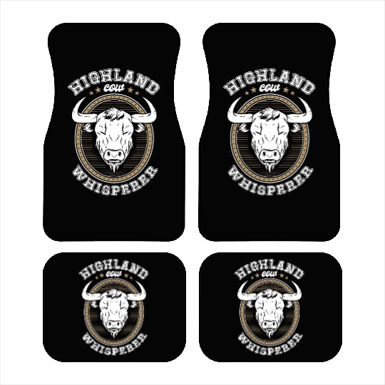 Highland Cow Whisperer Grass Puppy Cow Farmer Car Mats