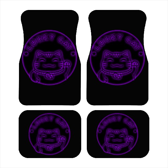 Purple neon lucky cat Car Mats