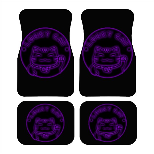 Purple neon lucky cat Car Mats