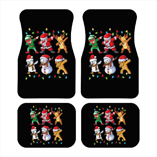 Dabbing Santa Elf Friends Christmas Car Mats
