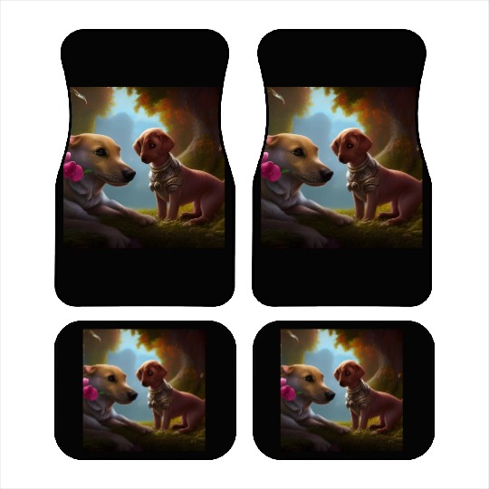 Puppy Love Cute Puppies with A Little Steampunk Car Mats