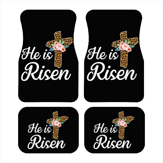 He Is Risen Jesus Christ Cross Easter Sunday Car Mats