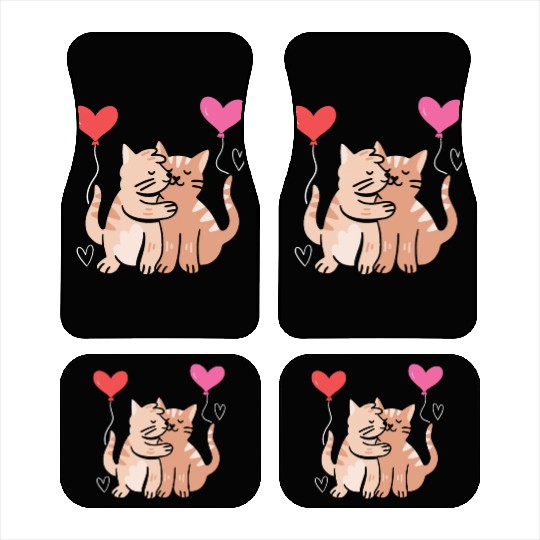 Cat Lover Valentines Day Hearts Day Cupid Love Car Mats