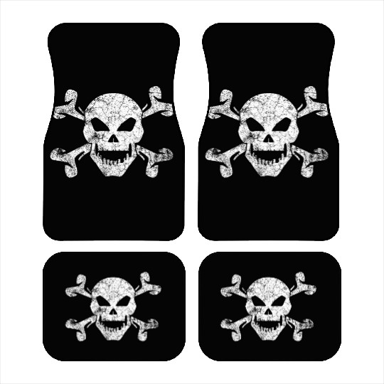 Textured Skull And Crossbones Car Mats
