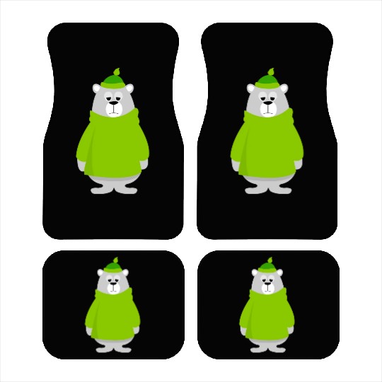 Green teddy bear lover Car Mats