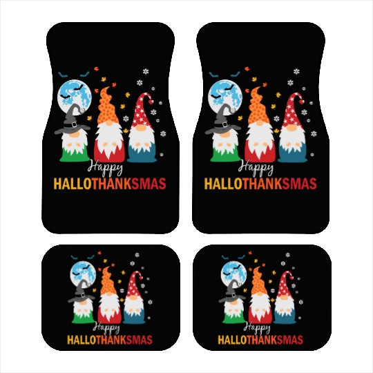 Happy Hallothanksmas Gnomes Lover Halloween Car Mats
