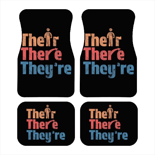 Their There They're English Teacher Gramma Police Car Mats