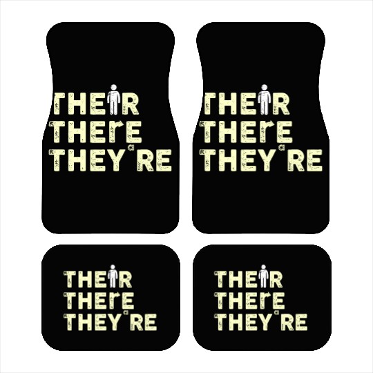 Their There They're English Teacher Grammar Car Mats