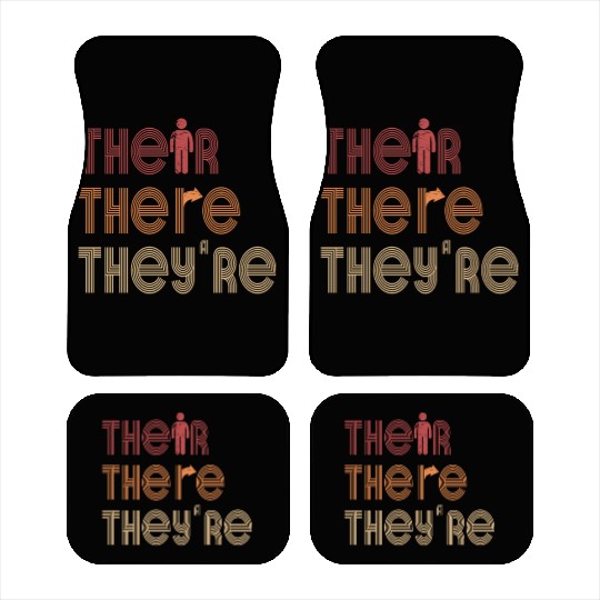 Their There They're English Teacher Grammar Car Mats