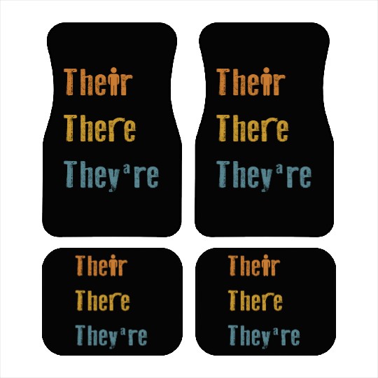 Their There They're English Teacher Grammar Car Mats