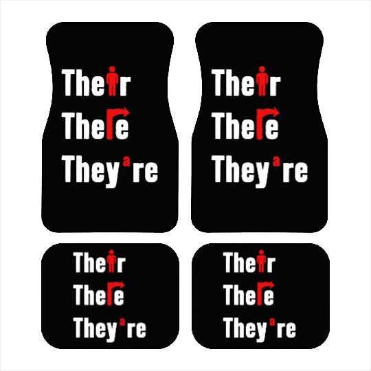 Their There They're English Teacher Grammar Car Mats
