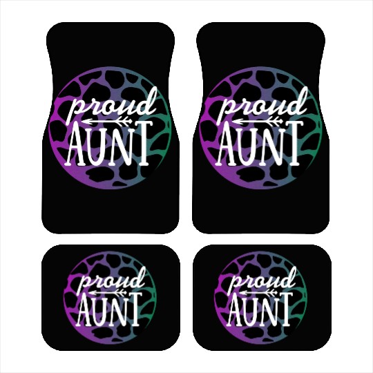 Purple Leopard Proud Aunt Car Mats