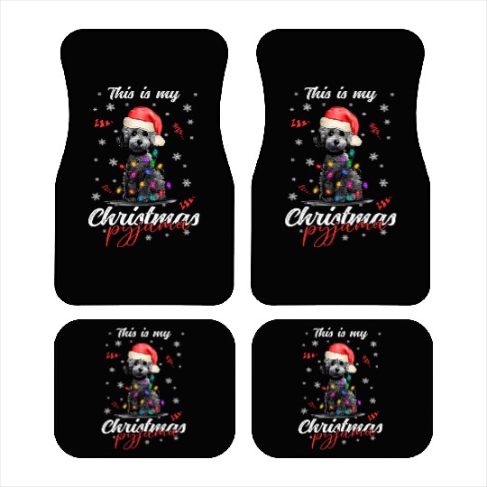 Winter Christmas Pyjama Poodle Car Mats