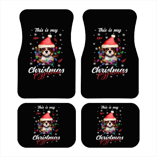 Winter Christmas Pyjama Spaniel Car Mats