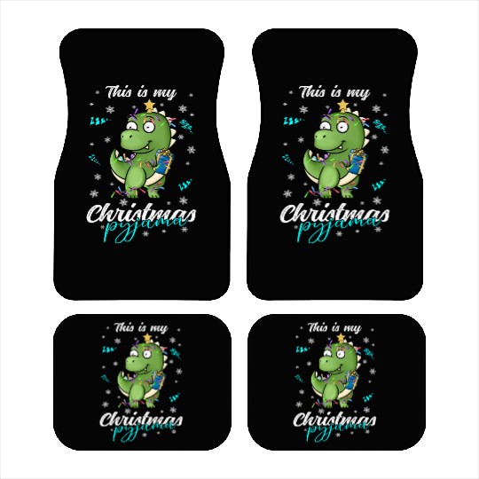 Winter Christmas Pyjama Dinosaur Trex Car Mats