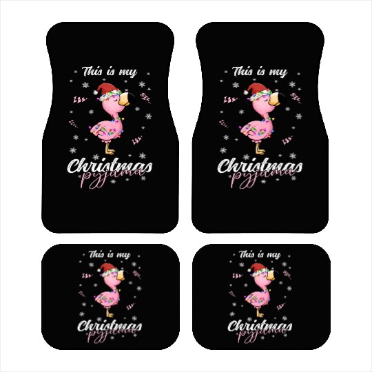 Winter Christmas Pyjama Flamingo Car Mats