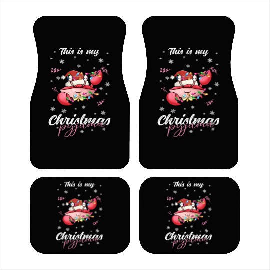 Winter Christmas Pyjama Crab Car Mats