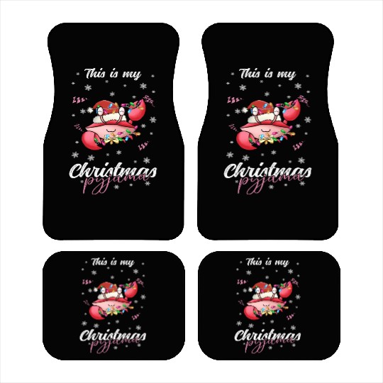 Winter Christmas Pyjama Crab Car Mats
