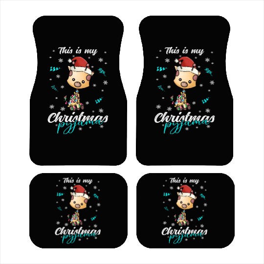 Winter Christmas Pyjama Giraffe Car Mats