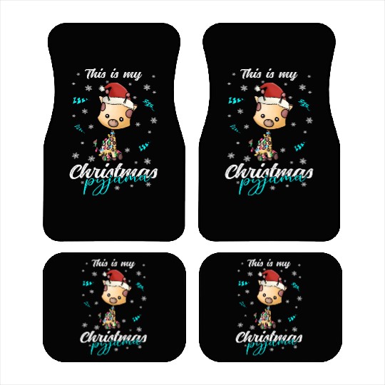 Winter Christmas Pyjama Giraffe Car Mats