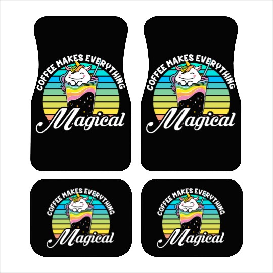 Pink Magical Unicorn Caffeine Coffee Lover Car Mats