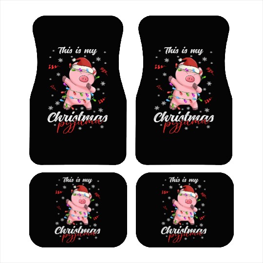 Winter Christmas Pyjama Pig Car Mats