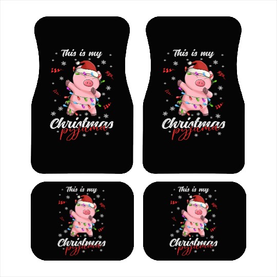 Winter Christmas Pyjama Pig Car Mats